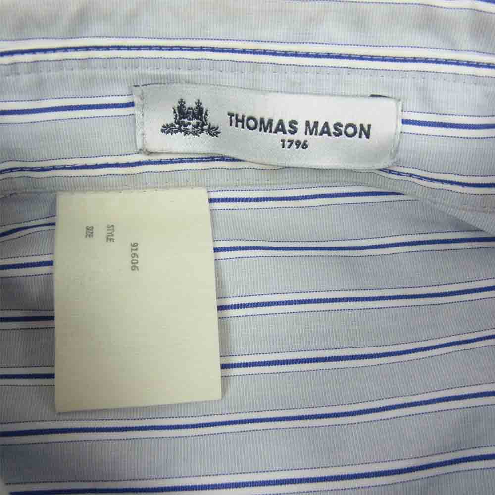 N.HOOLYWOOD エヌハリウッド THOMAS MASON トーマスメイソン ストライプ シャツ グレー系 42【中古】