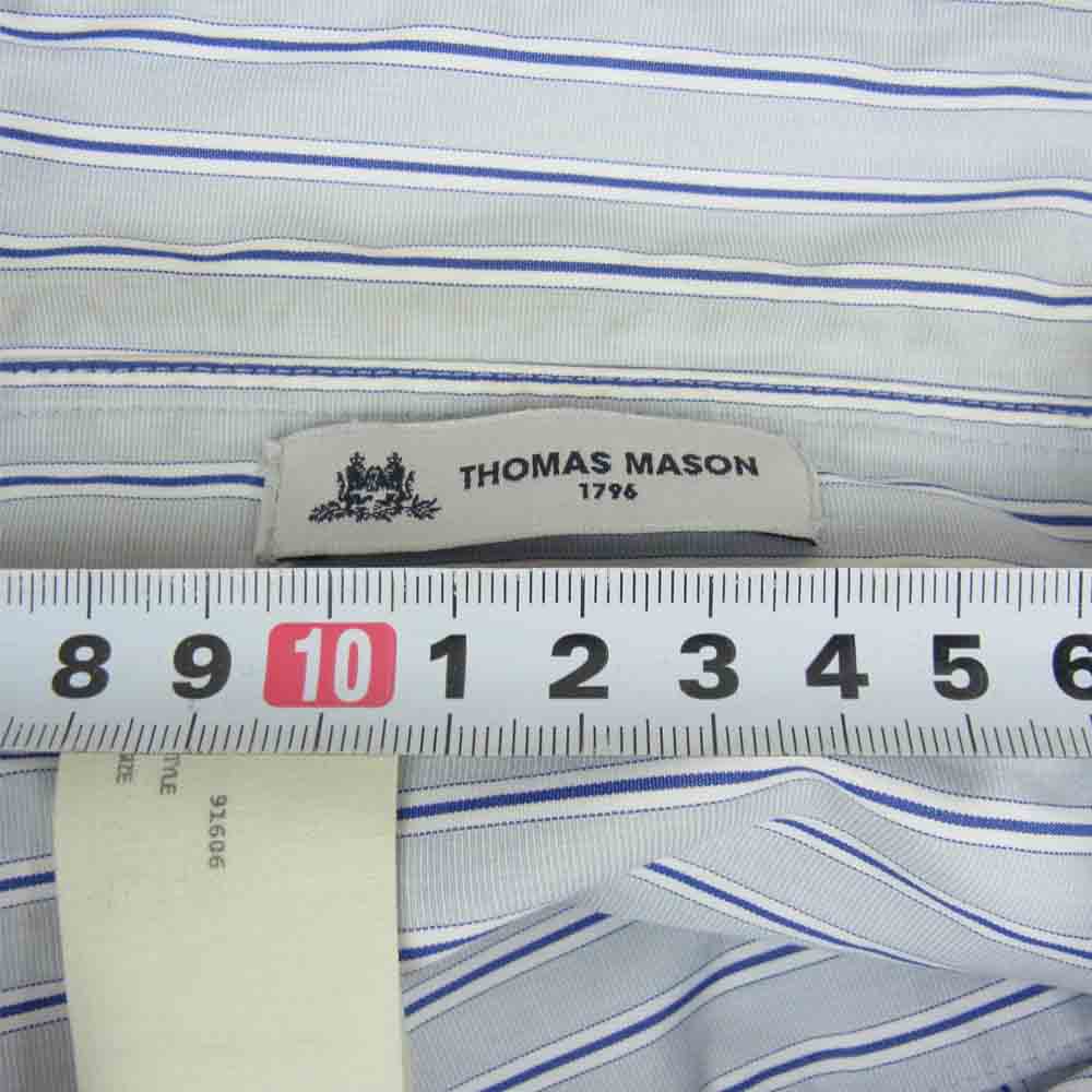 N.HOOLYWOOD エヌハリウッド THOMAS MASON トーマスメイソン ストライプ シャツ グレー系 42【中古】