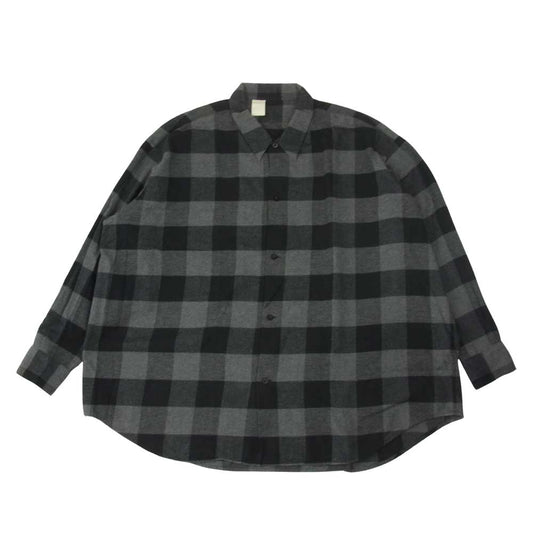 N.HOOLYWOOD エヌハリウッド 18AW 182-SH14-031 オーバーサイズ チェック シャツ ブラック系 チャコール系 42【中古】