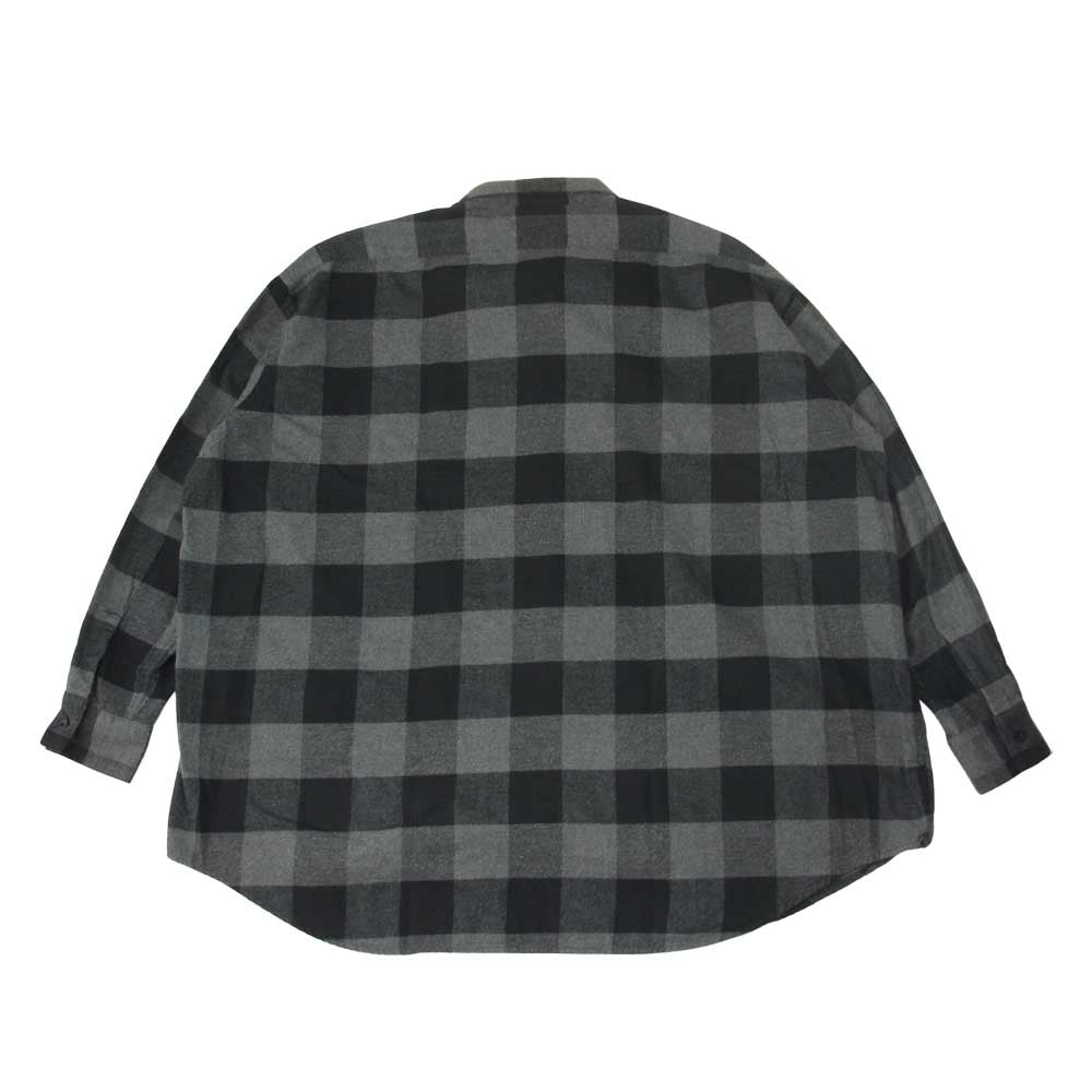 N.HOOLYWOOD エヌハリウッド 18AW 182-SH14-031 オーバーサイズ チェック シャツ ブラック系 チャコール系 42【中古】