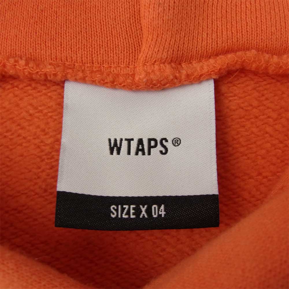 WTAPS ダブルタップス 18AW PLATOON SCREEN SWEAT HOODIE プルオーバー パーカー オレンジ系 4【中古】