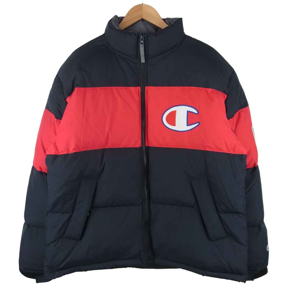Champion チャンピオン C3-Q607 アクションスタイル ダウン ジャケット ベトナム製 ブラック系 レッド系 XL【中古】