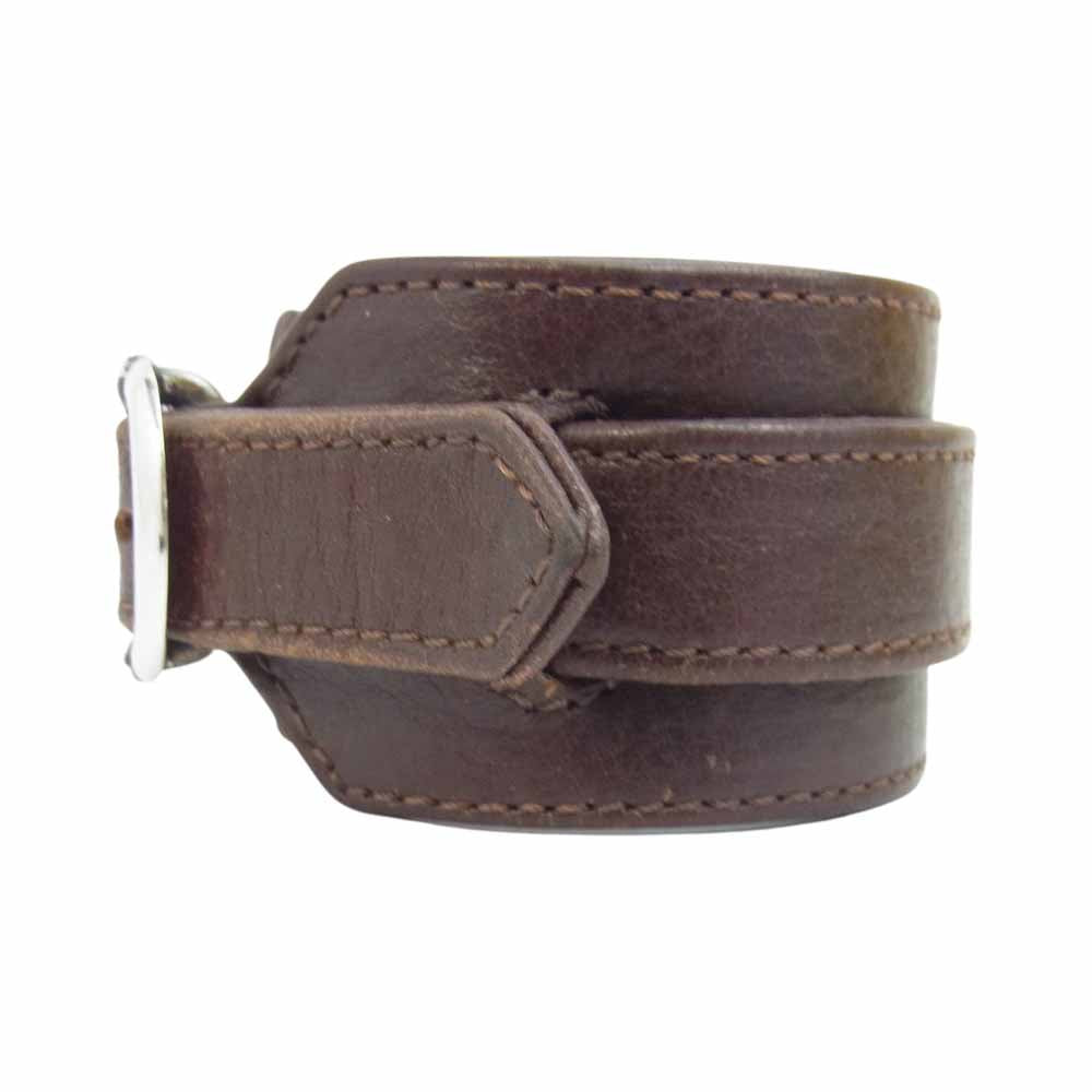 CHROME HEARTS クロムハーツ（原本無） R&R ロックンロール レザー ブレスレット ブラウン系【中古】
