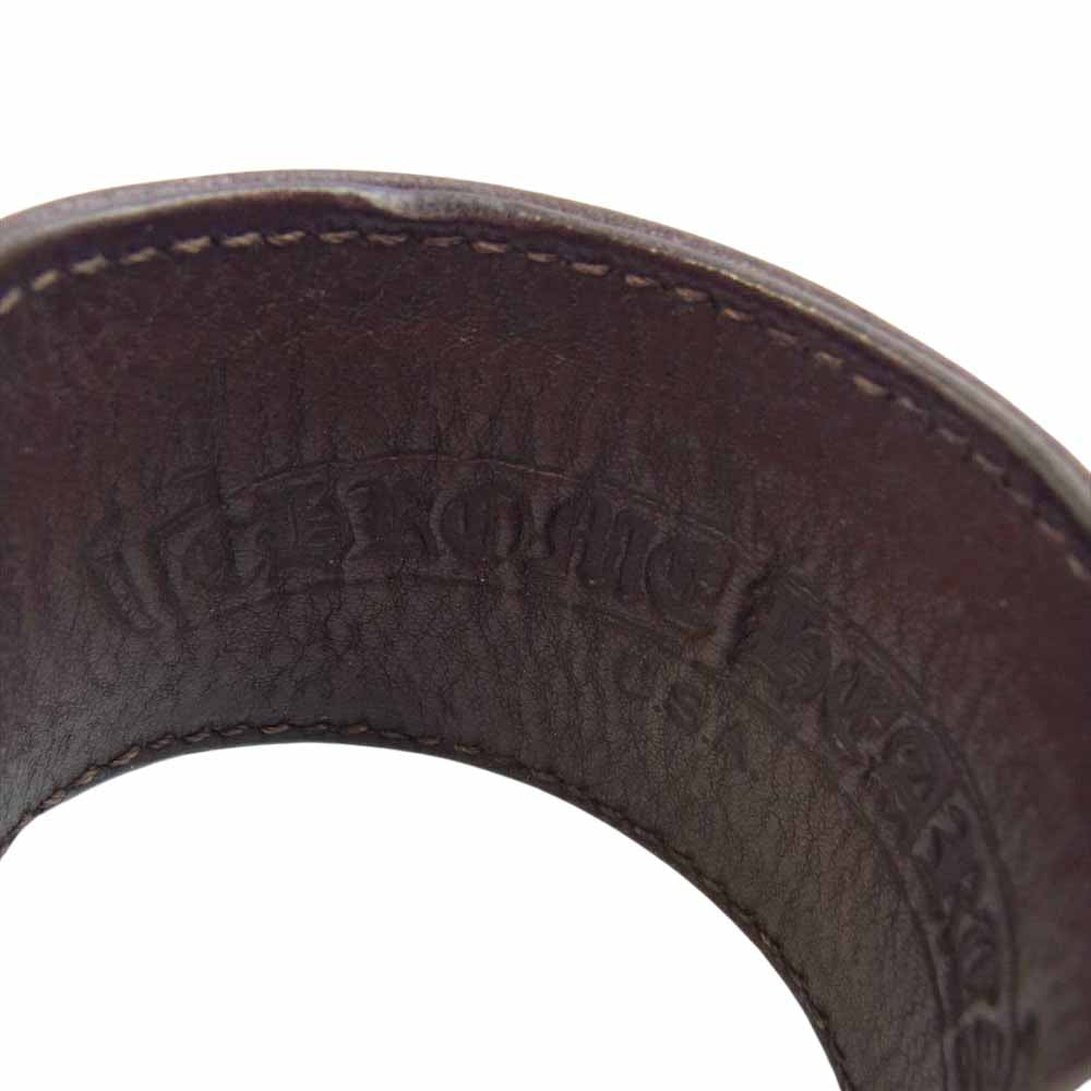 CHROME HEARTS クロムハーツ（原本無） R&R ロックンロール レザー ブレスレット ブラウン系【中古】
