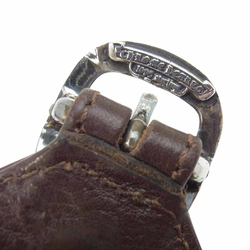 CHROME HEARTS クロムハーツ（原本無） R&R ロックンロール レザー ブレスレット ブラウン系【中古】