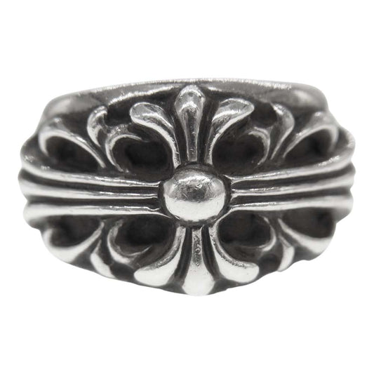CHROME HEARTS クロムハーツ（原本無） FLRL CRS RING フローラル クロス リング シルバー系【中古】