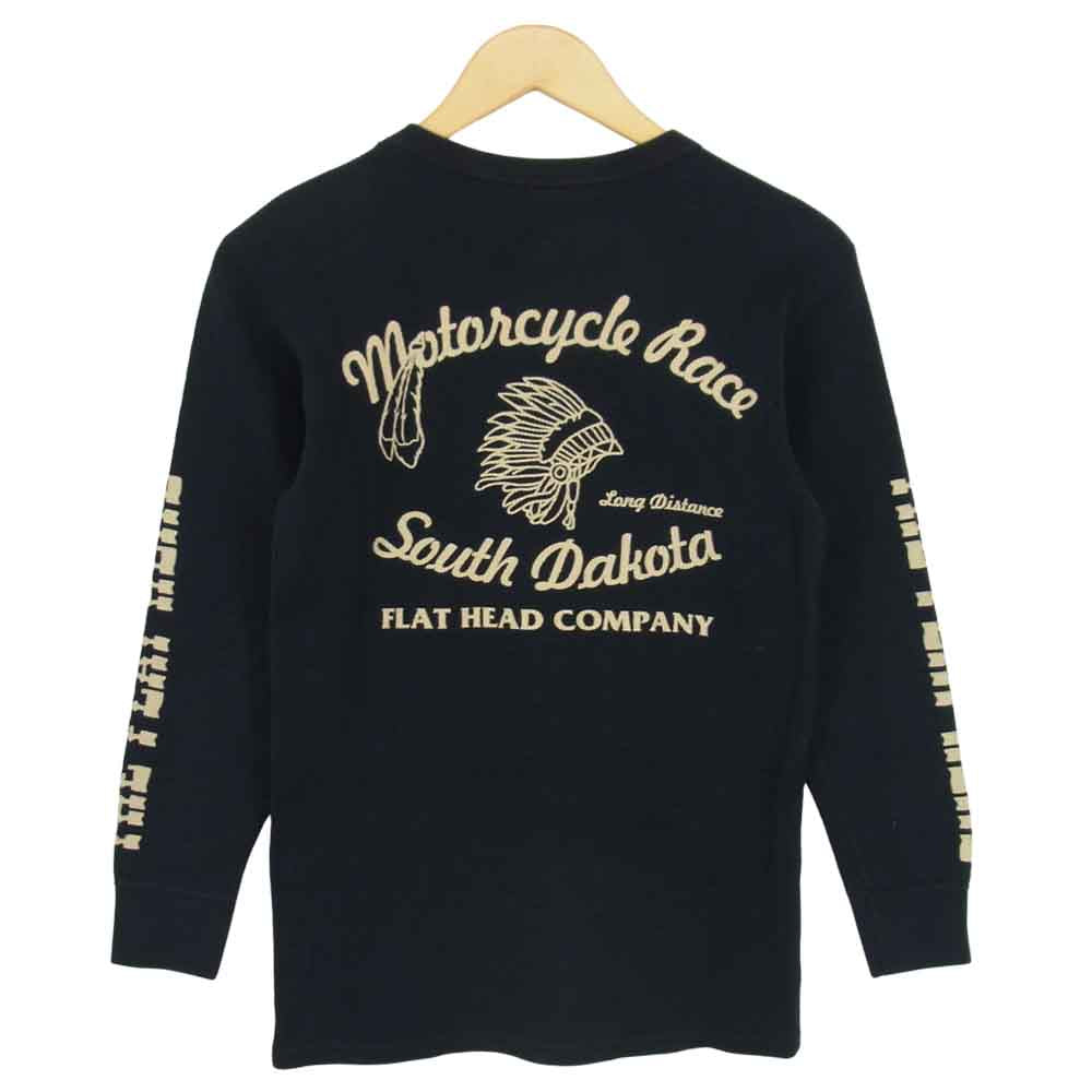 THE FLAT HEAD ザフラットヘッド プリント　サーマル カットソー ブラック系 38【中古】