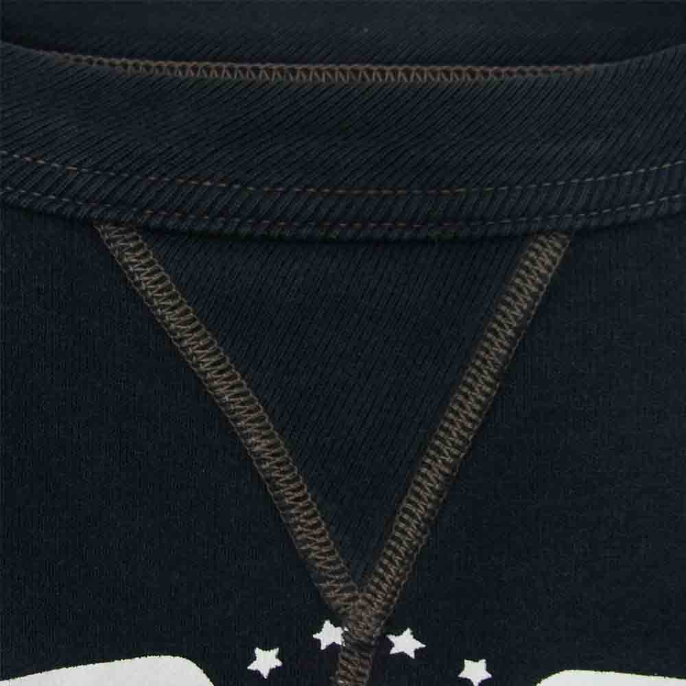 The REAL McCOY'S ザリアルマッコイズ 前V プリント クルーネック スウェット トレーナー ブラック系 M【中古】