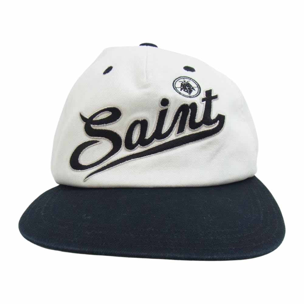 セント マイケル CAP SAINT WHITE × BLACK キャップ ブラック系 ホワイト系【中古】