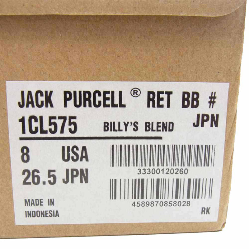 CONVERSE コンバース 19AW 1CL575 JACK PURCELL ジャックパーセル RET BB BILLY'S ビリーズ 別注 スニーカー ブラウン系 26.5cm【美品】【中古】