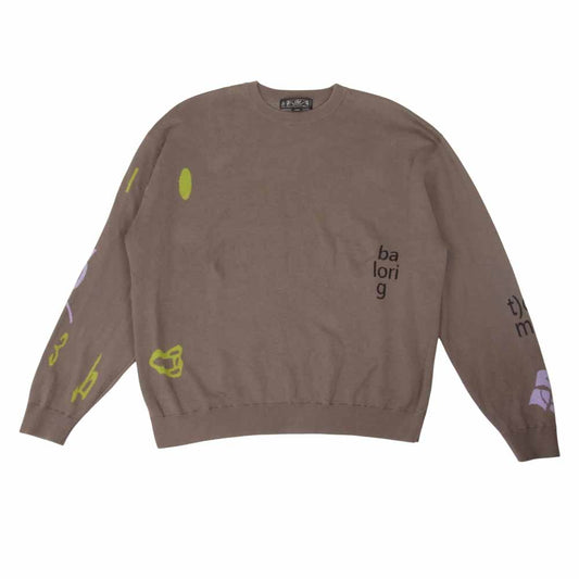 バル プリント コットン ニット ブラウン系 L【中古】