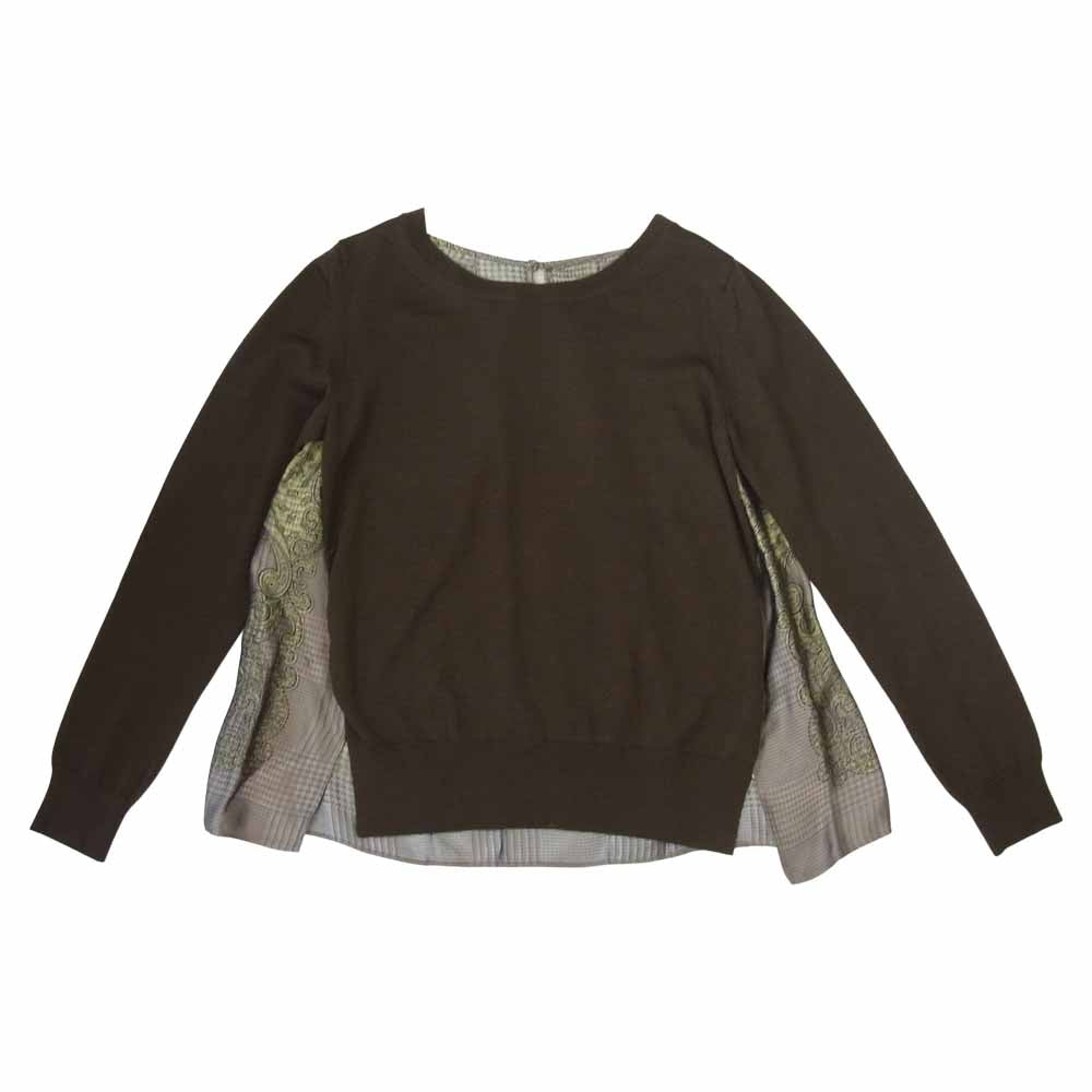 Sacai サカイ 10-01316 バック 切替 ニット ブラウン系 2【中古】