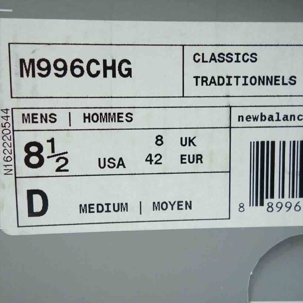 NEW BALANCE ニューバランス USA製 M996CHG スニーカー US8 1/2【極上美品】【中古】