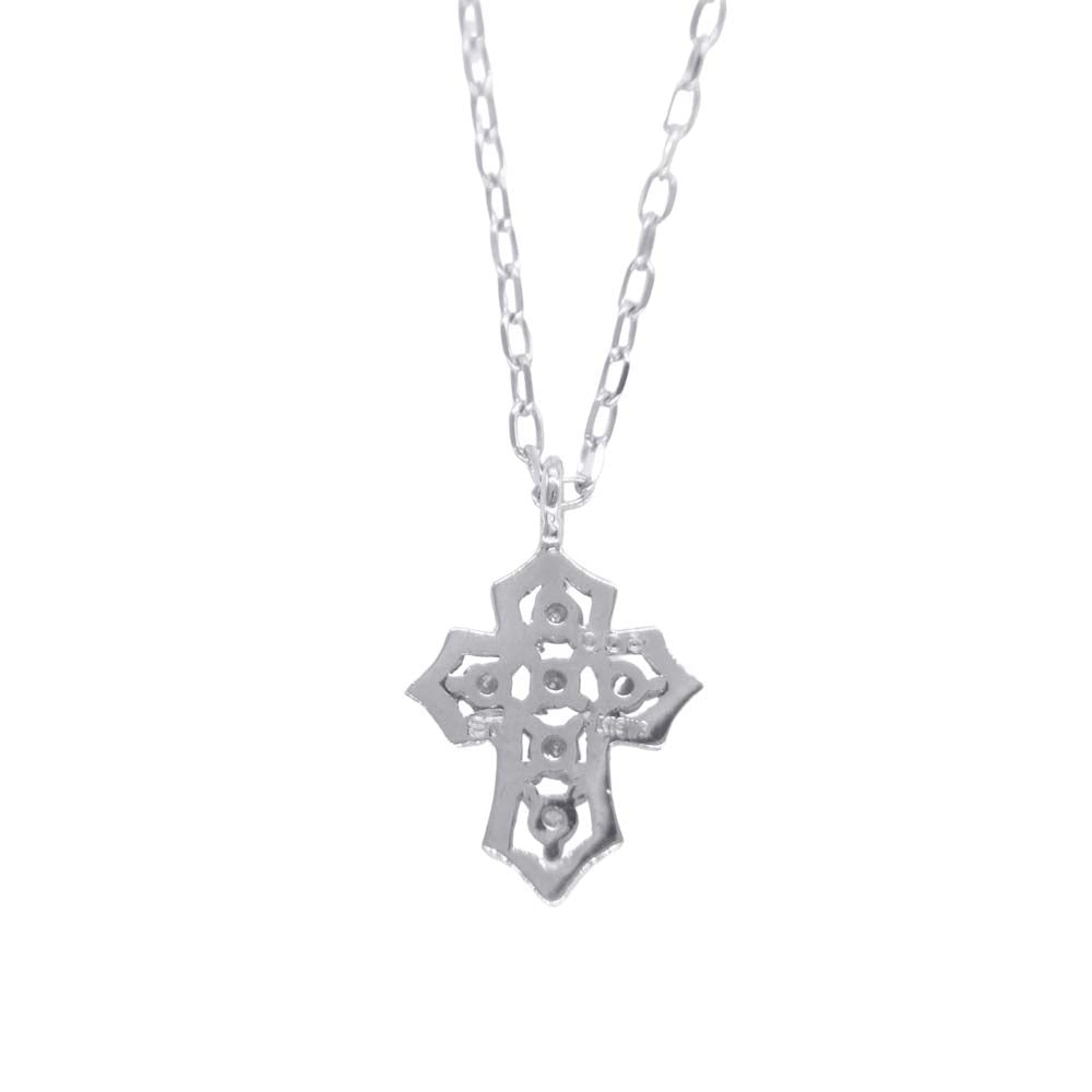 Samantha Tiara サマンサティアラ K18WG クロス ダイヤモンド ネックレス シルバー系【中古】