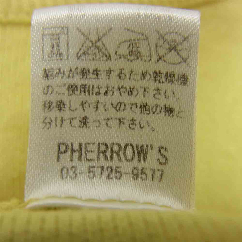 Pherrow's フェローズ プリント Tシャツ イエロー イエロー系 S【中古】