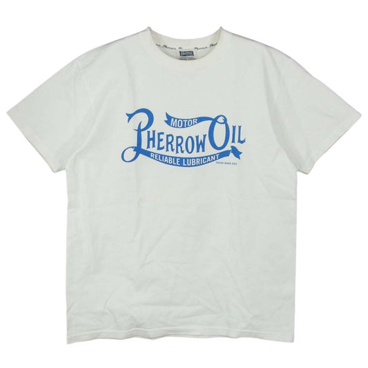 Pherrow's フェローズ プリント Tシャツ ホワイト ホワイト系【中古】