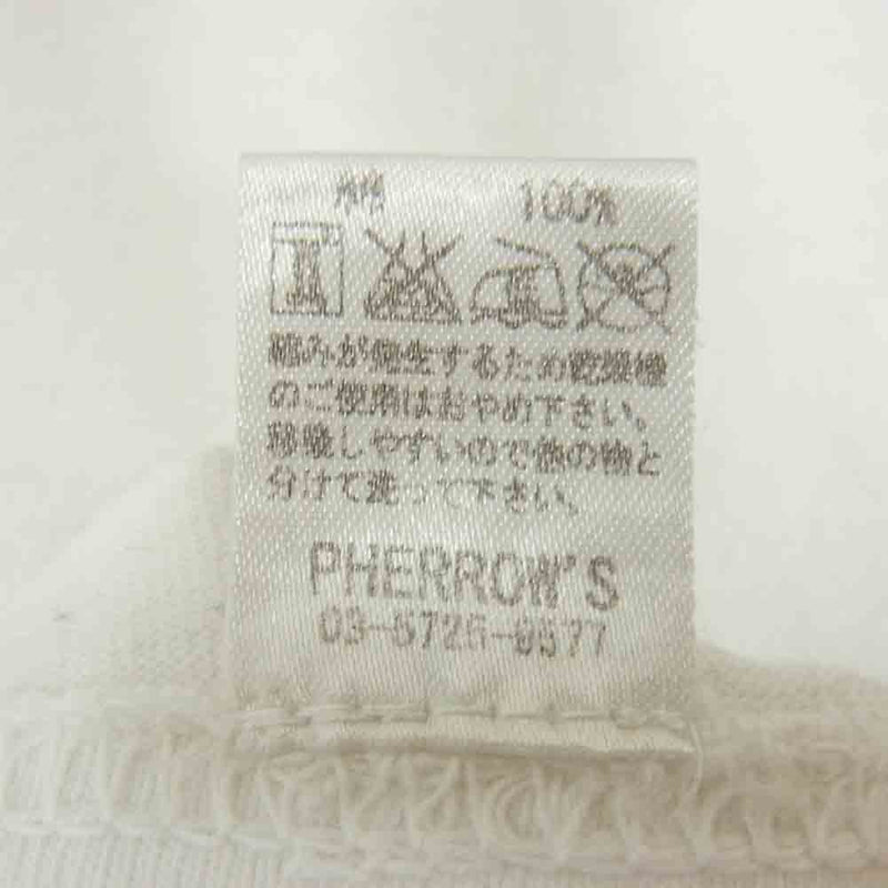 Pherrow's フェローズ プリント Tシャツ ホワイト ホワイト系 S【中古】