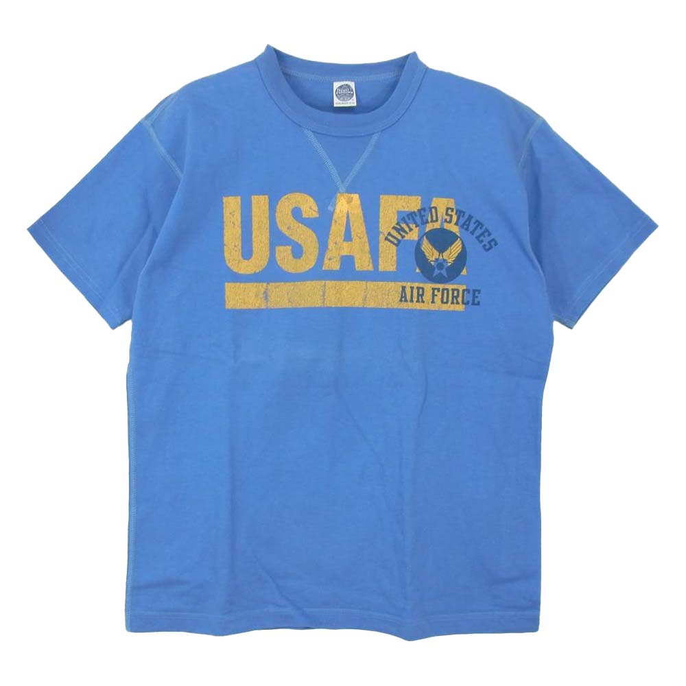 TOY'S McCOY トイズマッコイ McHILL マックヒル USAF 前V プリント Tシャツ ブルー系【中古】