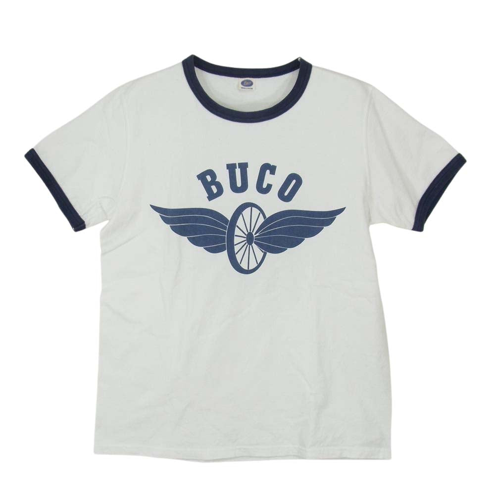 The REAL McCOY'S ザリアルマッコイズ BUCO ブコ プリント トリム Tシャツ ホワイト系【中古】