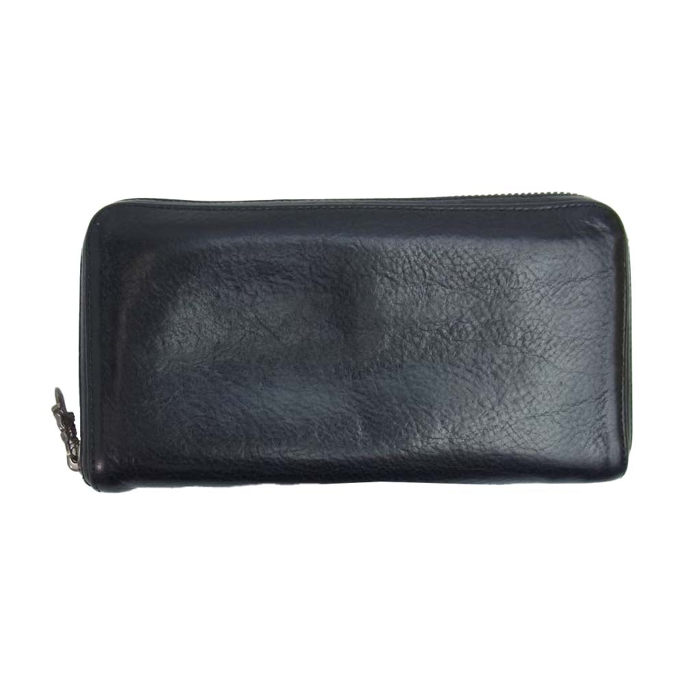 CHROME HEARTS クロムハーツ（原本無） REC F ZIP プレーン レザー ウォレット ブラック系【中古】