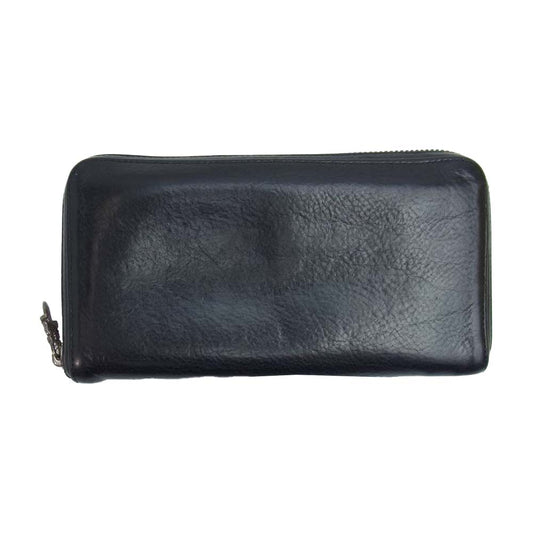 CHROME HEARTS クロムハーツ（原本無） REC F ZIP プレーン レザー ウォレット ブラック系【中古】