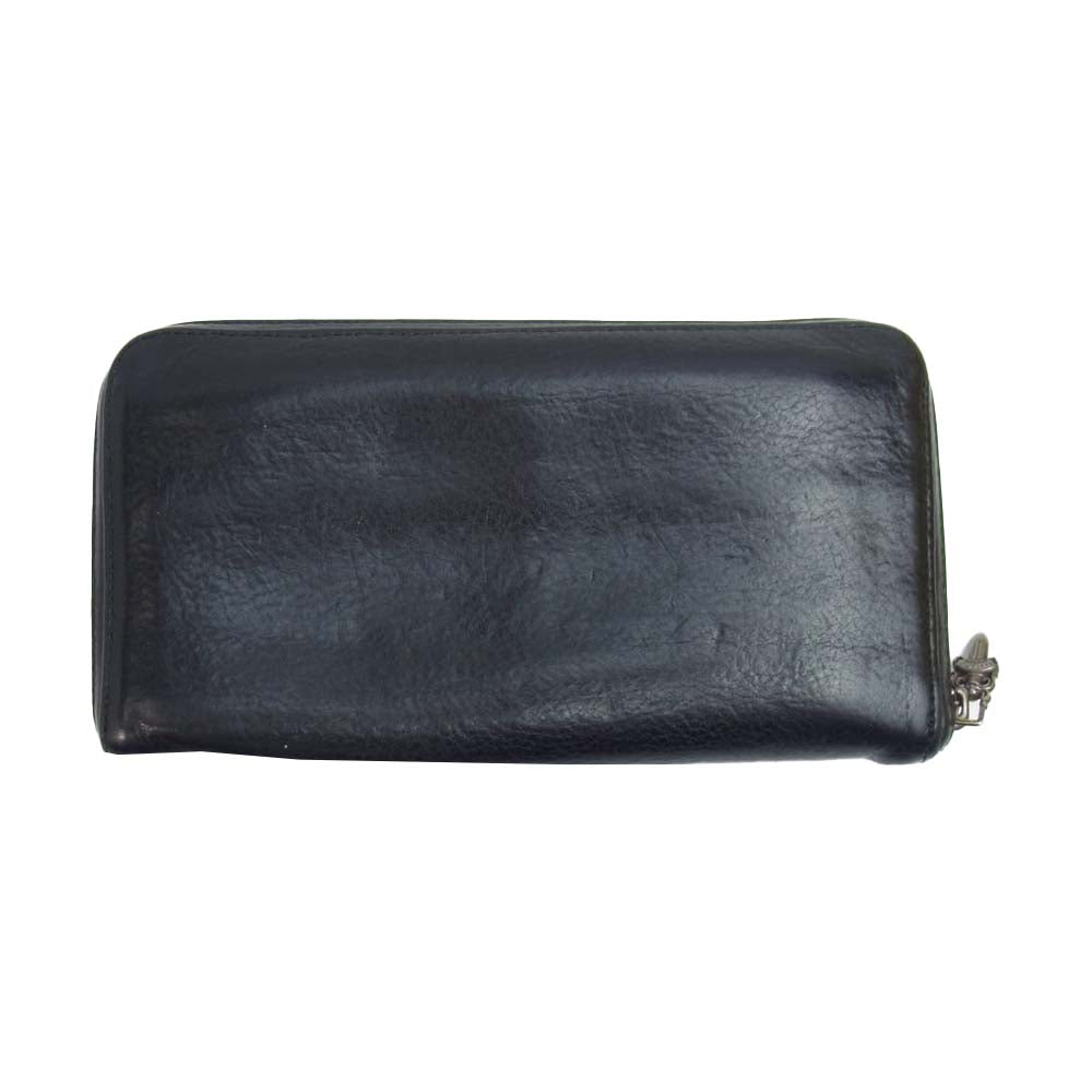 CHROME HEARTS クロムハーツ（原本無） REC F ZIP プレーン レザー ウォレット ブラック系【中古】
