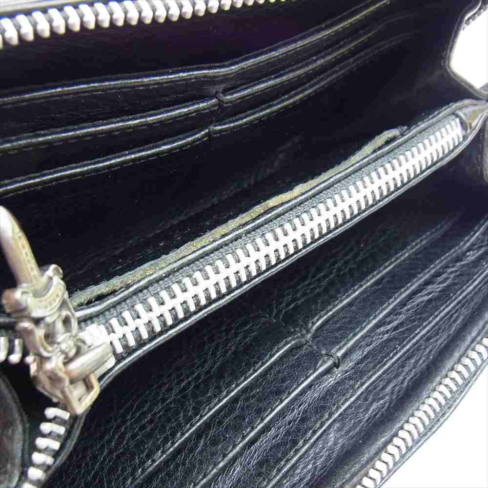 CHROME HEARTS クロムハーツ（原本無） REC F ZIP プレーン レザー ウォレット ブラック系【中古】