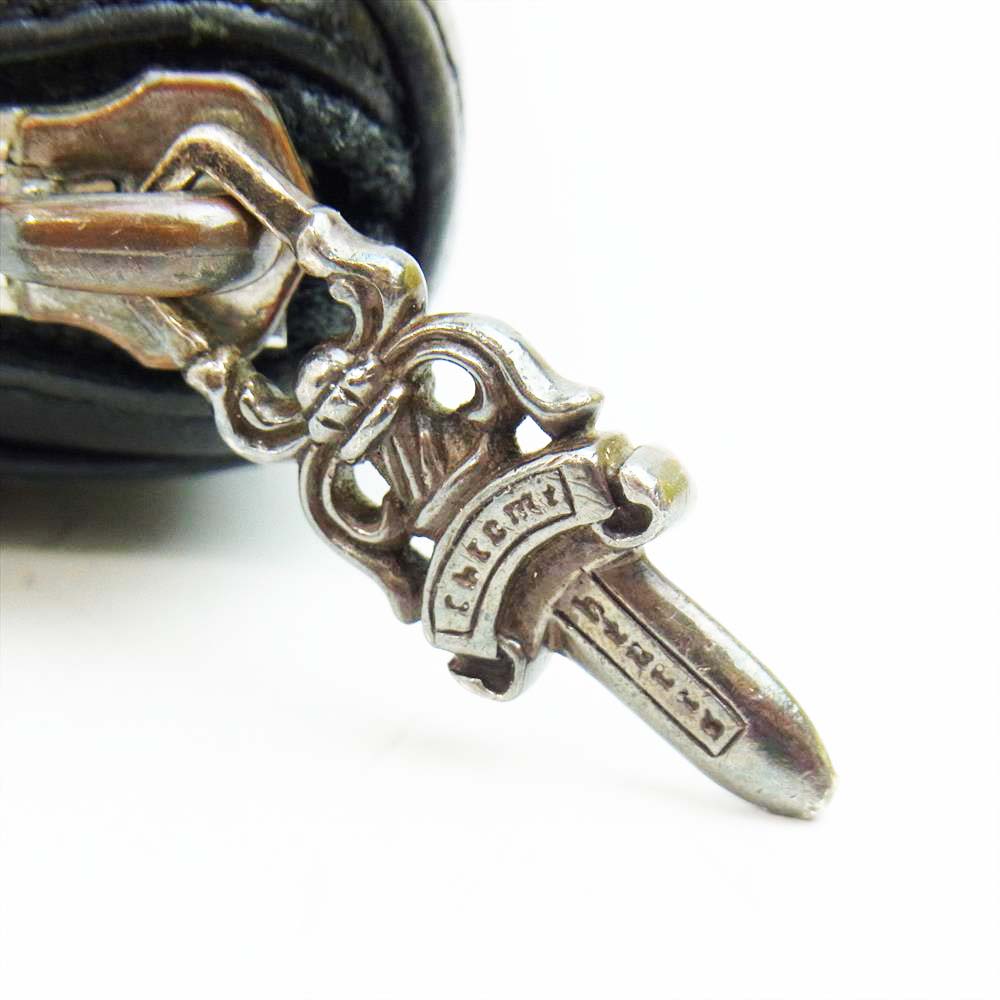 CHROME HEARTS クロムハーツ（原本無） REC F ZIP プレーン レザー ウォレット ブラック系【中古】