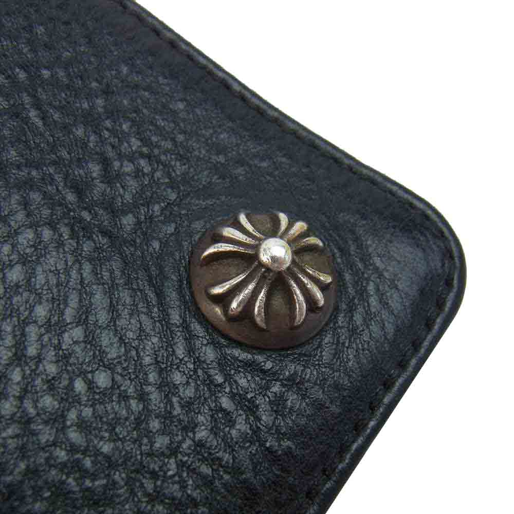 CHROME HEARTS クロムハーツ（原本有） 2ZIP WALLETクロスボール ボタン 2ジップ ウォレット ブラック系【中古】