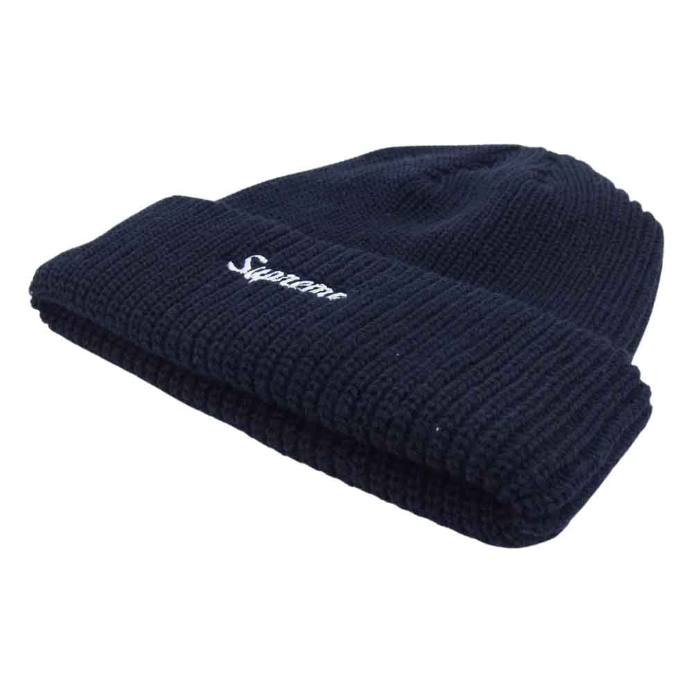 Supreme シュプリーム 19AW LOOSE GAUGE BEANIE ビーニー  ロゴ 刺繍 ニットキャップ ダークネイビー系【中古】