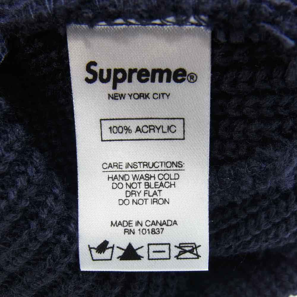 Supreme シュプリーム 19AW LOOSE GAUGE BEANIE ビーニー  ロゴ 刺繍 ニットキャップ ダークネイビー系【中古】