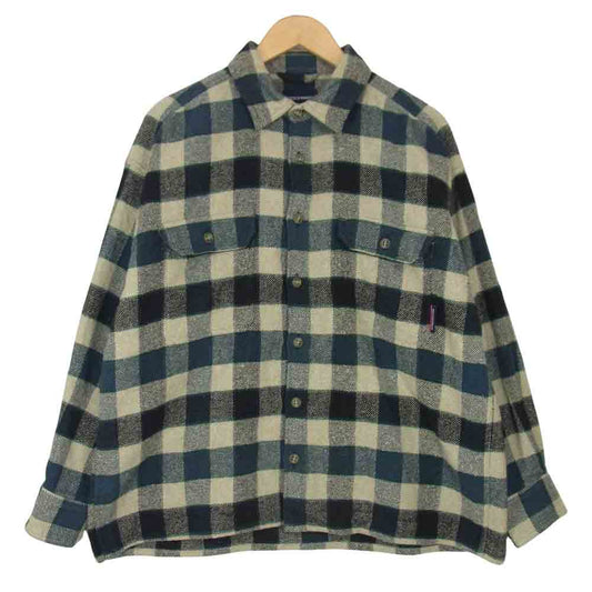 DESCENDANT ディセンダント VANNING CHECK LS SHIRT チェック ヘビー フランネル シャツ ブルー系 2【中古】