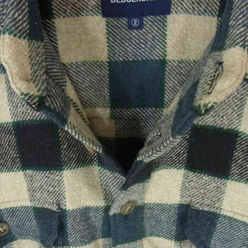 DESCENDANT ディセンダント VANNING CHECK LS SHIRT チェック ヘビー フランネル シャツ ブルー系 2【中古】