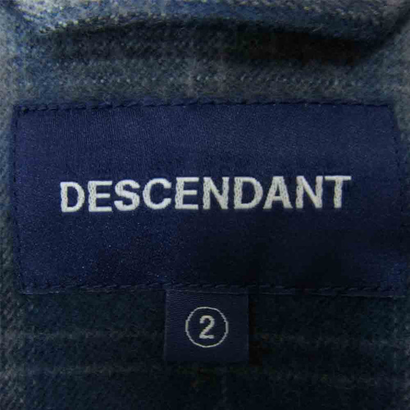 DESCENDANT ディセンダント 17AW ヘビーチェック フランネル シャツ ネイビー系 2【中古】