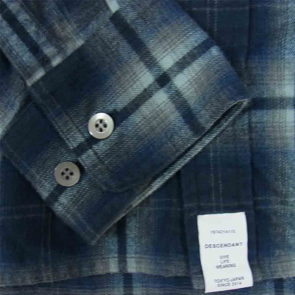DESCENDANT ディセンダント 17AW ヘビーチェック フランネル シャツ ネイビー系 2【中古】