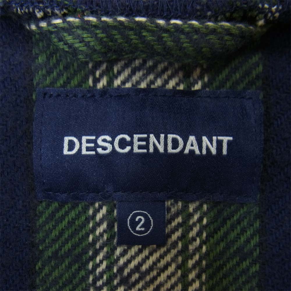 DESCENDANT ディセンダント 18AW STONER HOODED LS SHIRT フーデッドシャツ ネイビー系 2【中古】