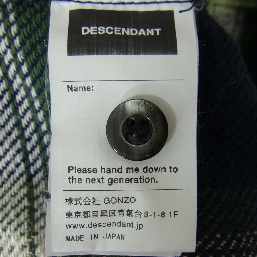 DESCENDANT ディセンダント 18AW STONER HOODED LS SHIRT フーデッドシャツ ネイビー系 2【中古】