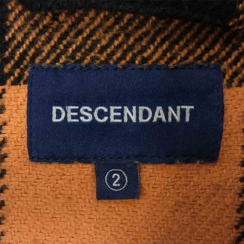 DESCENDANT ディセンダント 19AW バッファロー チェック シャツ オレンジ系 2【中古】