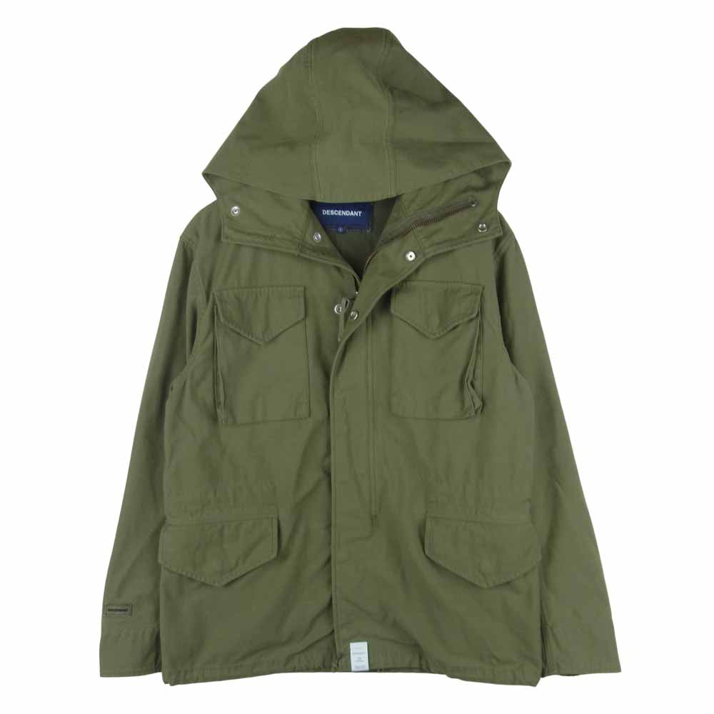 DESCENDANT ディセンダント 17AW SATIN JACKET サテン ジャケット 日本製 カーキ系 1【中古】