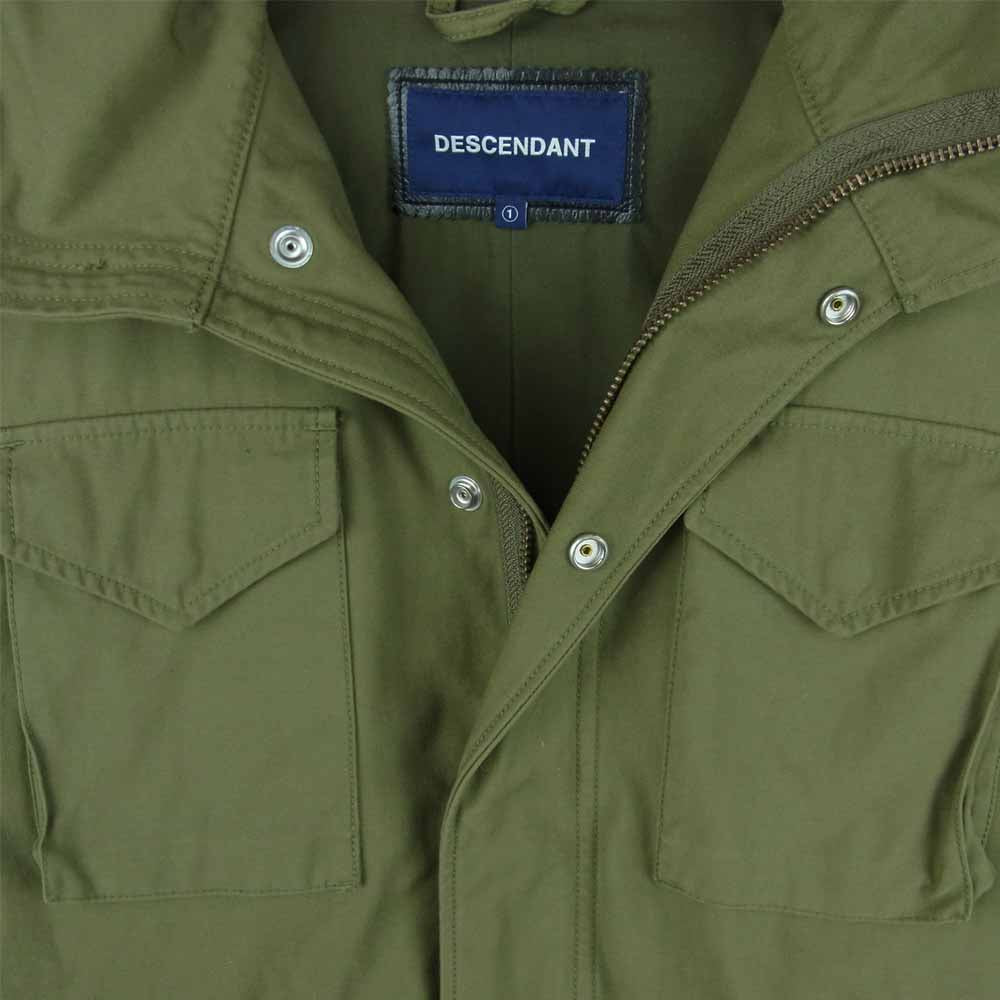 DESCENDANT ディセンダント 17AW SATIN JACKET サテン ジャケット 日本製 カーキ系 1【中古】