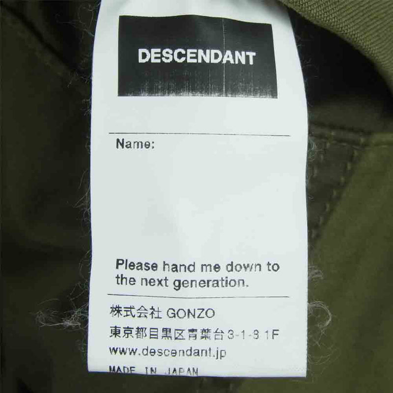 DESCENDANT ディセンダント 17AW SATIN JACKET サテン ジャケット 日本製 カーキ系 1【中古】