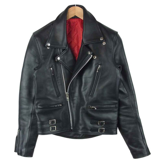 フリーダム カウレザー ダブル ライダース ジャケット 牛革 パキスタン製 ブラック系 36【中古】