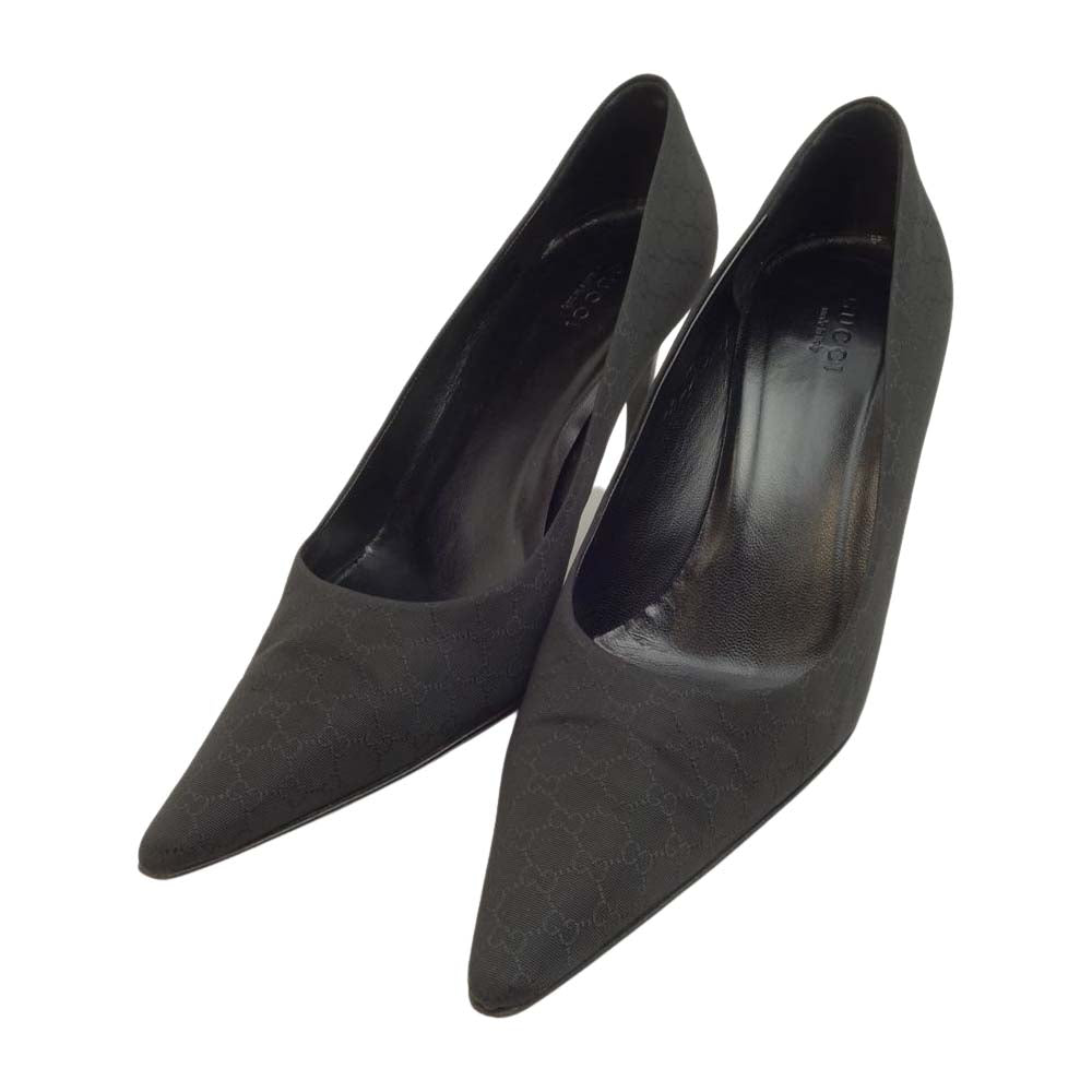 GUCCI グッチ GG ヒール パンプス ブラック系 8B【中古】