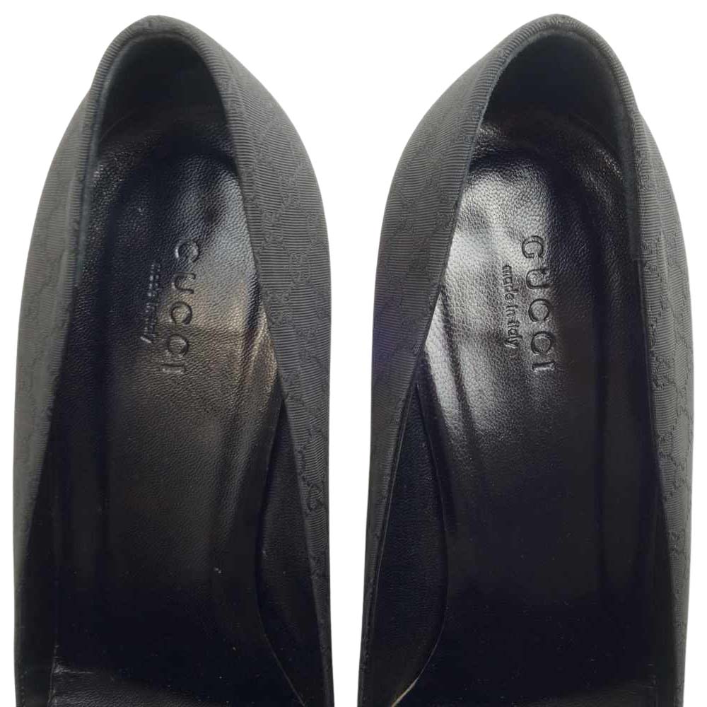 GUCCI グッチ GG ヒール パンプス ブラック系 8B【中古】