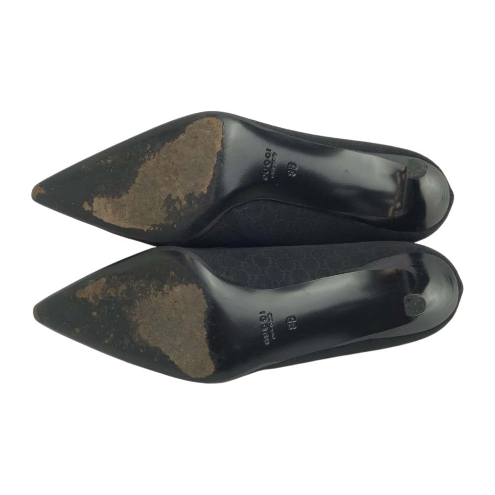 GUCCI グッチ GG ヒール パンプス ブラック系 8B【中古】