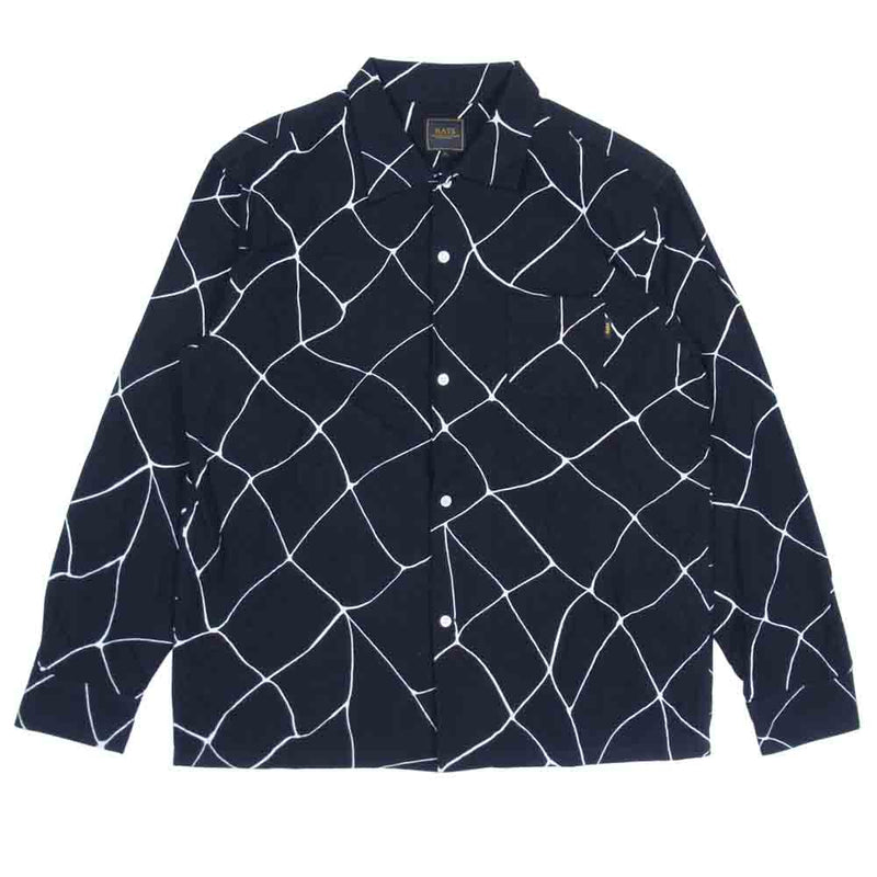 RATS ラッツ 18AW 18'RS-0805 SPIDERWEB PRINT FLANNEL SHIRT スパイダー柄 ネルシャツ ブラック系 L【中古】