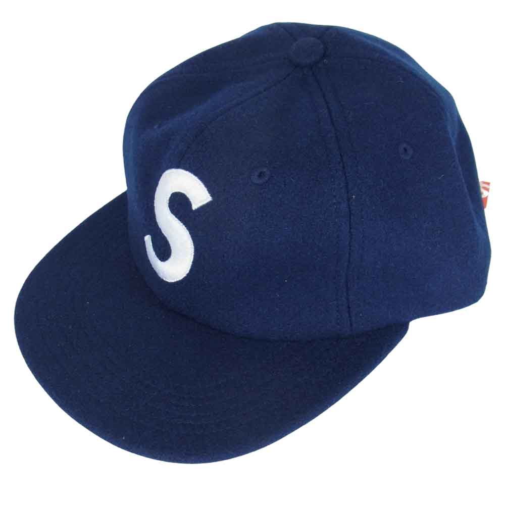 Supreme シュプリーム 15AW Wool S Logo 6-Panel Cap ウール Sロゴ 6パネル キャップ ネイビー系【極上美品】【中古】