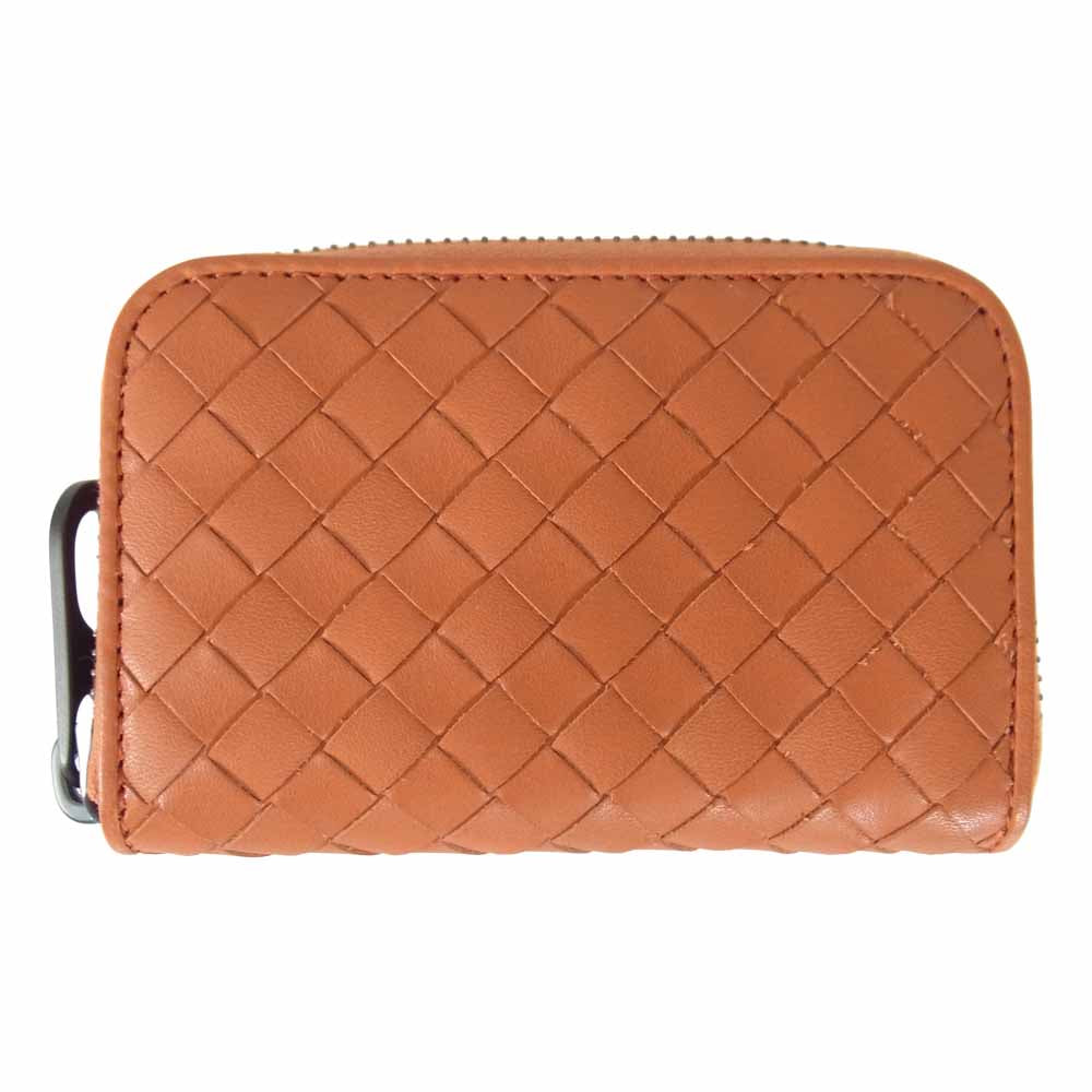 BOTTEGAVENETA ボッテガヴェネタ イントレチャート ジップ レザー コインケース オレンジ系【中古】