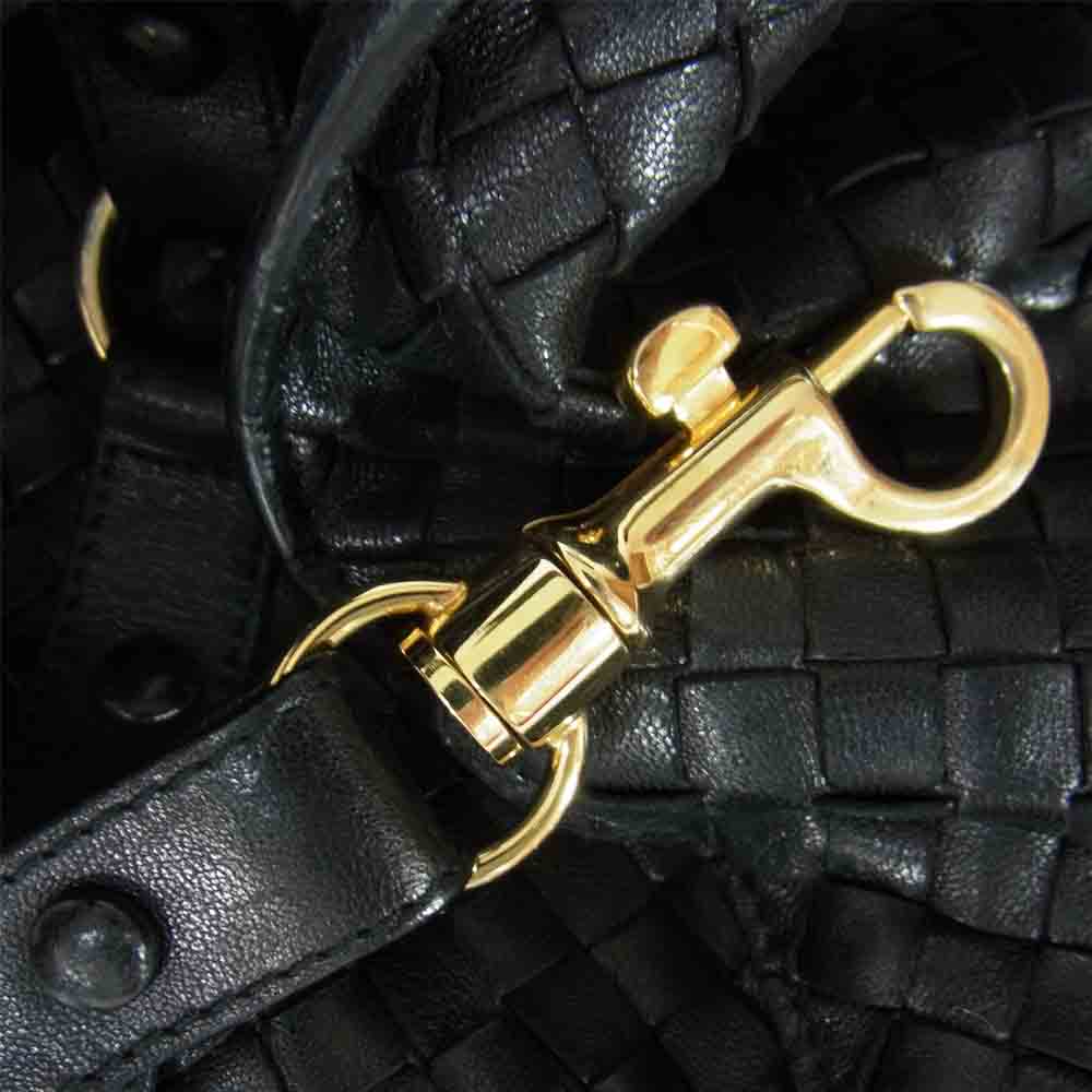 BOTTEGAVENETA ボッテガヴェネタ イントレチャート レザー ハンドバッグ ブラック系【中古】