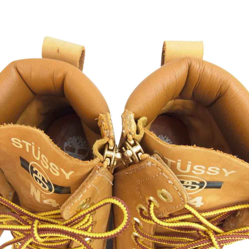 Timberland ティンバーランド × STUSSY ステューシー 6129A サイドジップ イエローブーツ ライトブラウン系 27cm【中古】